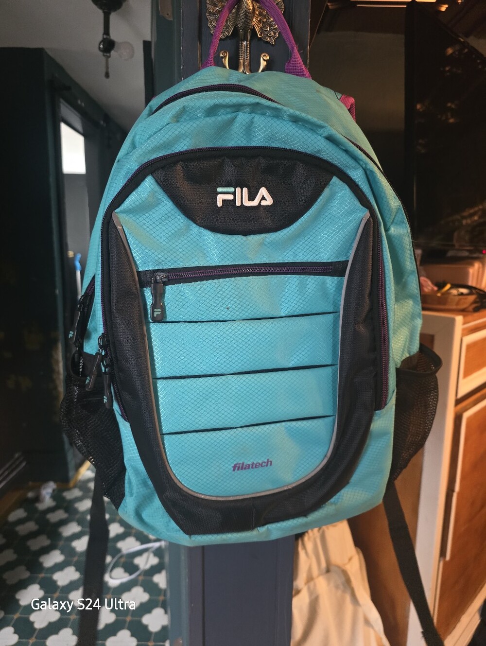 ​FILA Filatech Multi-Compartment Laptop Backpack – Teal / Purple​